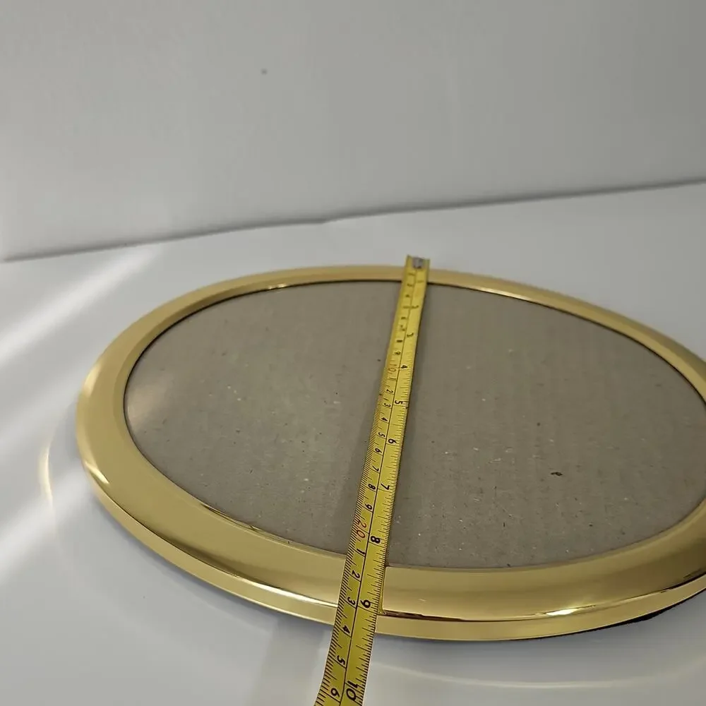 Vintage Large Oval Brass Footed Photo Picture Frame 11 x 9 Pin Closure